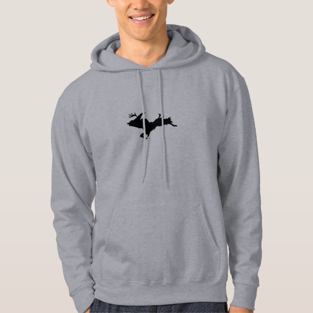 Upper Peninsula Deer hunting Grey hoodie (Front)