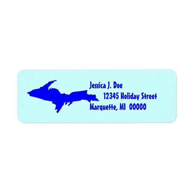 Upper Peninsula Michigan UP Return address Label (Front)