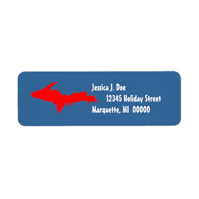 Upper Peninsula Michigan UP Return address Label (Front)