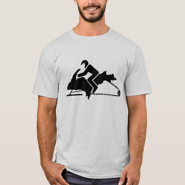 "Upper Peninsula UP Sled" Sledders.com Ash T-shirt (Front)