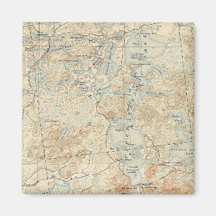 Upper Saranac Lake Detail from Old Topographic Map Magnet