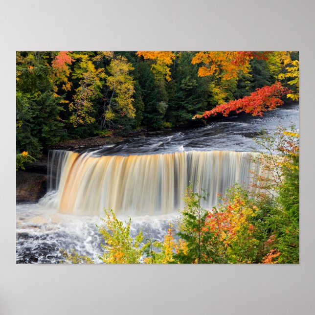 Upper Tahquamenon Falls in Autumn Poster (Front)