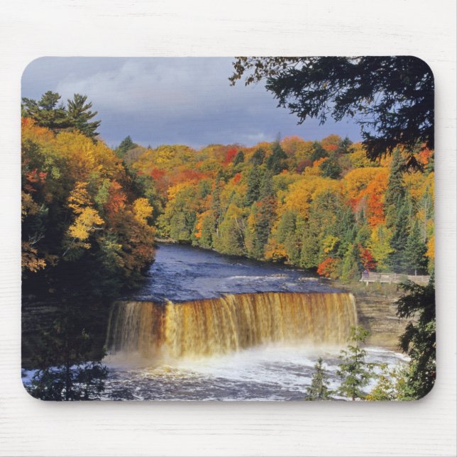 Upper Tahquamenon Falls in UP Michigan in autumn Mouse Mat (Front)