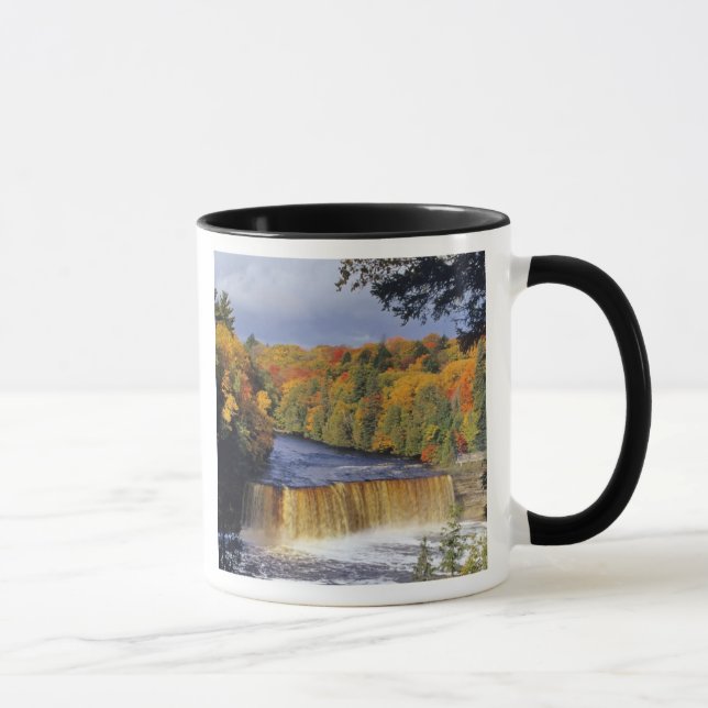 Upper Tahquamenon Falls in UP Michigan in autumn Mug (Right)