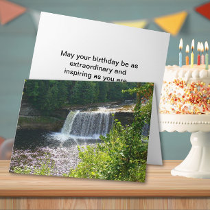 Upper Tahquamenon Falls Michigan Birthday Card