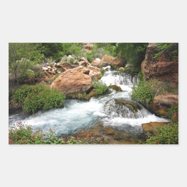 Upper Tapeats Creek Waterfall - Grand Canyon Rectangular Sticker (Front)
