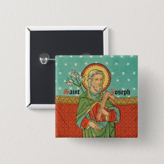 Upper Torso of St. Joseph (Detail; VVP 09) 15 Cm Square Badge (Front & Back)