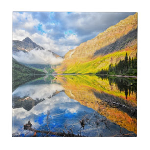 Upper Two Medicine Lake at Sunrise Tile