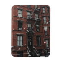 Upper West Side Brownstone Fire Escape NYC Snow