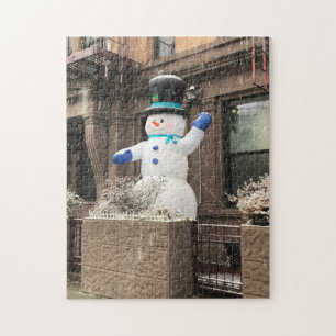 Upper West Side Snowman New York City NYC Snow Jigsaw Puzzle