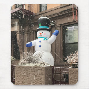 Upper West Side Snowman New York City NYC Snow Mouse Mat