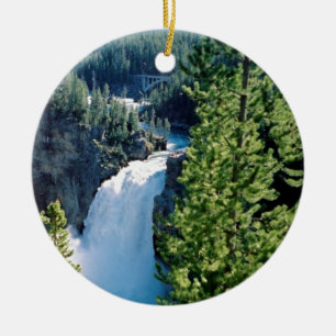 Upper Yellowstone Falls Ceramic Tree Decoration