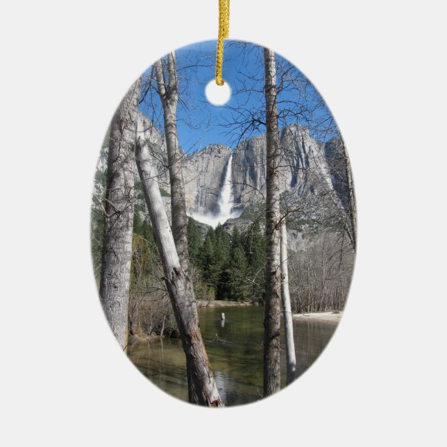 Upper Yosemite Falls Ceramic Tree Decoration (Front)