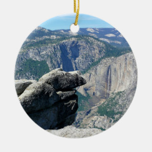 Upper Yosemite Falls from Glacier Point, CA Ceramic Tree Decoration