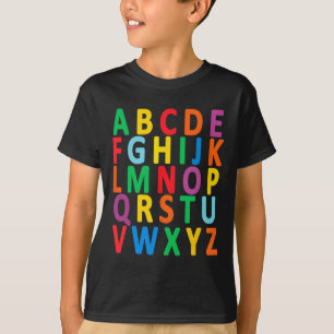 Uppercase Letters Alphabet Learn Abc Boy Girl Kids T-Shirt