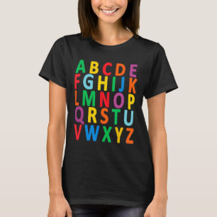 Uppercase Letters Alphabet Learn Abc Boy Girl Kids T-Shirt