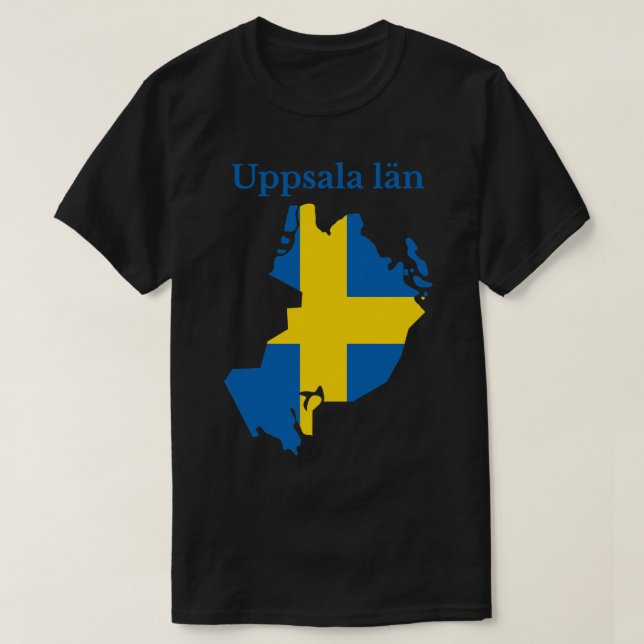 Uppsala County Map Sweden T-Shirt (Design Front)