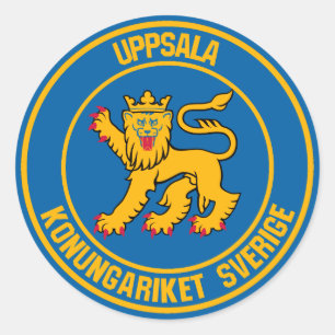 Uppsala Round Emblem Classic Round Sticker
