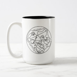 Upright and Not Crying - Circular Gallifreyan Two-Tone Coffee Mug