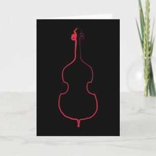 Upright Bass Ink Greeting Card