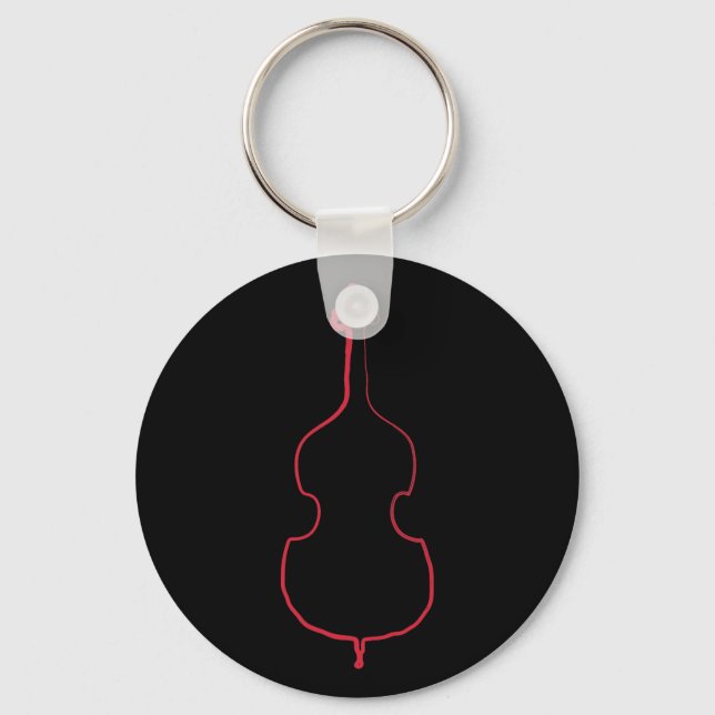 Upright Bass Ink Keychain (Front)