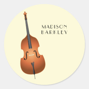 Upright Bass Music Teacher Jazz Classic Round Sticker