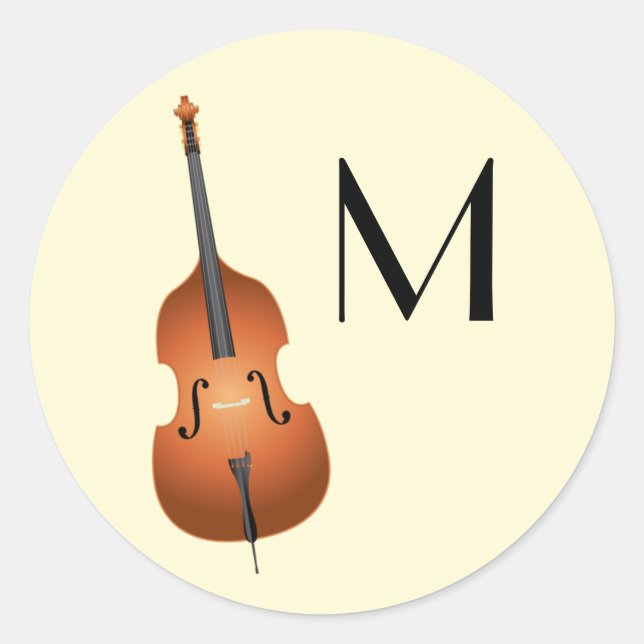 Upright Bass Music Teacher Jazz Classic Round Sticker (Front)