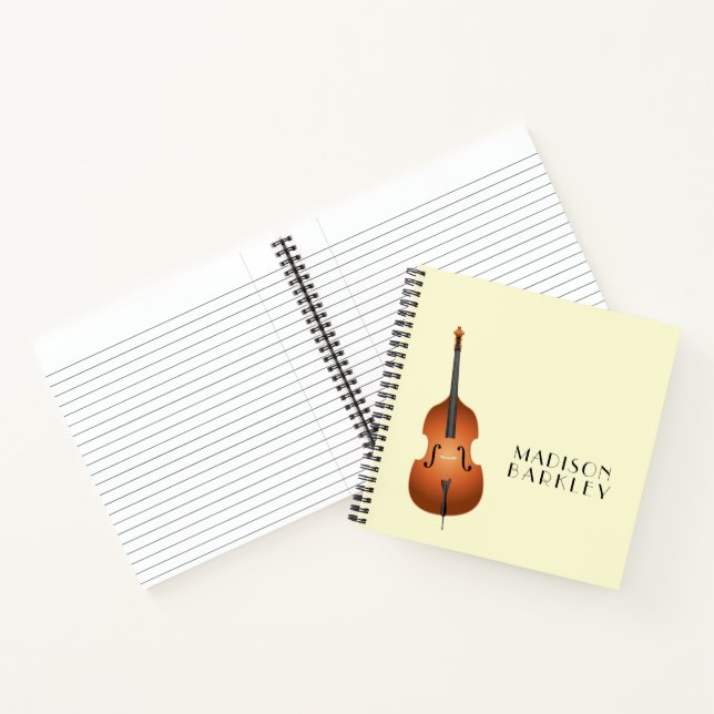 Upright Bass Musician Music Teacher Jazz Band Notebook (Inside)