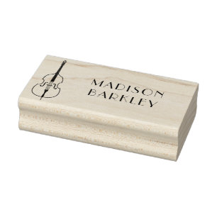 Upright Bass Musician Music Teacher Jazz Band Rubber Stamp