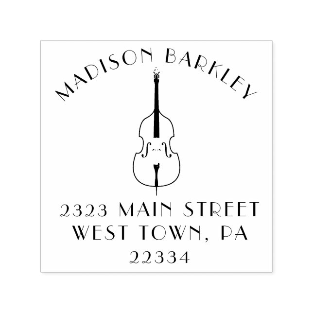 Upright Bass Musician Music Teacher Jazz Band Self-inking Stamp (Design)