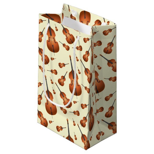 Upright Bass Musician Music Teacher Jazz Band Small Gift Bag (Front Angled)