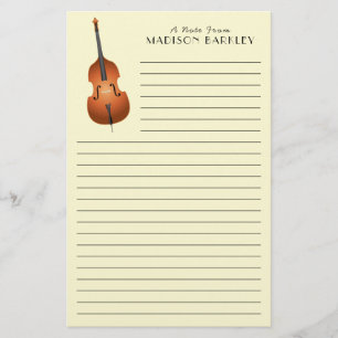 Upright Bass Musician Music Teacher Jazz Band Stationery