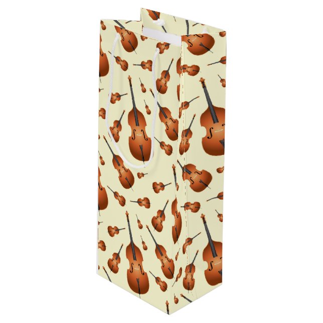 Upright Bass Musician Music Teacher Jazz Band Wine Gift Bag (Front Angled)