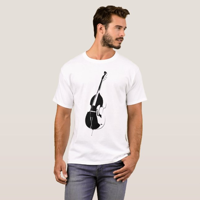 Upright Bass Silhouette T-shirt White (Front Full)