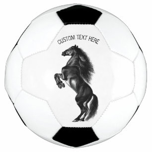 Upright Black Wild Horse - Add Your Text Football