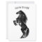 Upright Black Wild Horse - Black and White Drawing