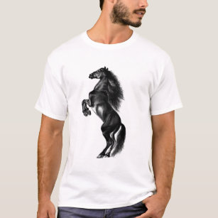 Upright Black Wild Horse T-Shirt