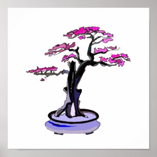 Upright Deadwood Bonsai Purple Poster