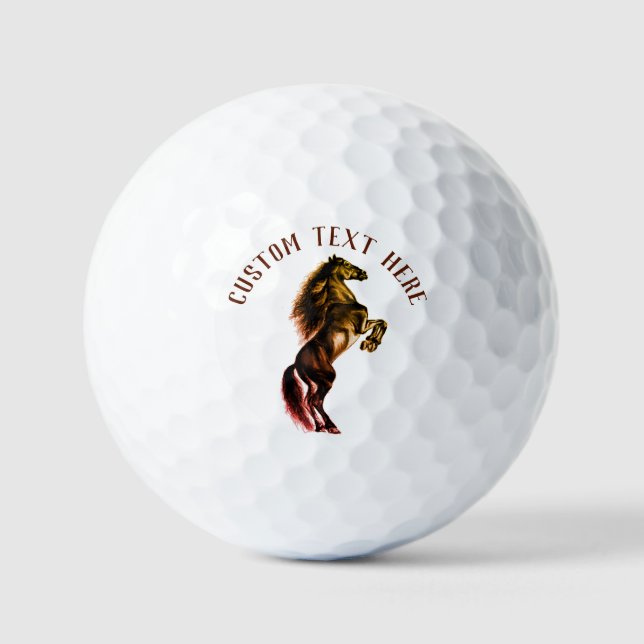 Upright Horse Golf Balls with Custom Text (Front)