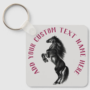 Upright Horse Keychain Gift with Custom Text