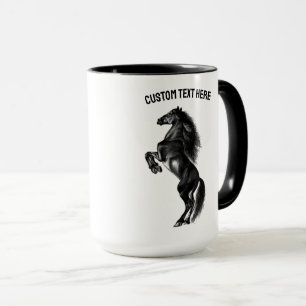 Upright Horse Mug with Custom Text and Colours