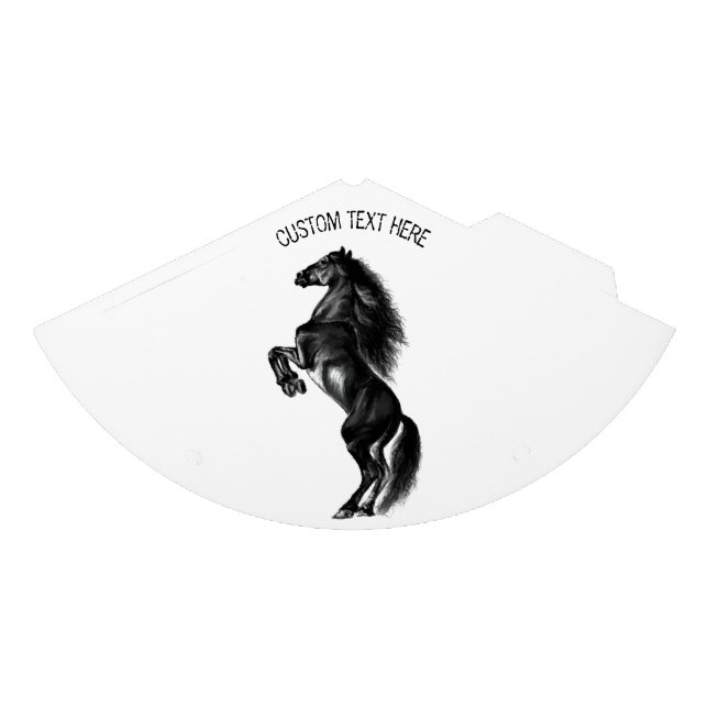 Upright Horse Paper Party Hat with Custom Text (Front)
