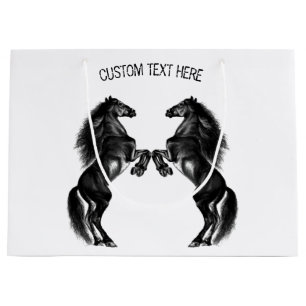 Upright Horses Gift Bag with Custom Text