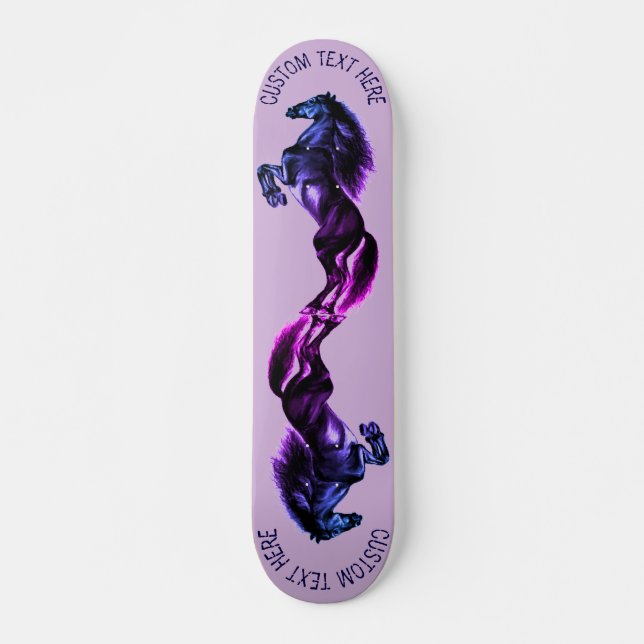 Upright Horses Skateboard with Custom Text (Front)