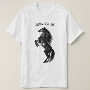 Upright Mustang Horse T-Shirt with Custom Text
