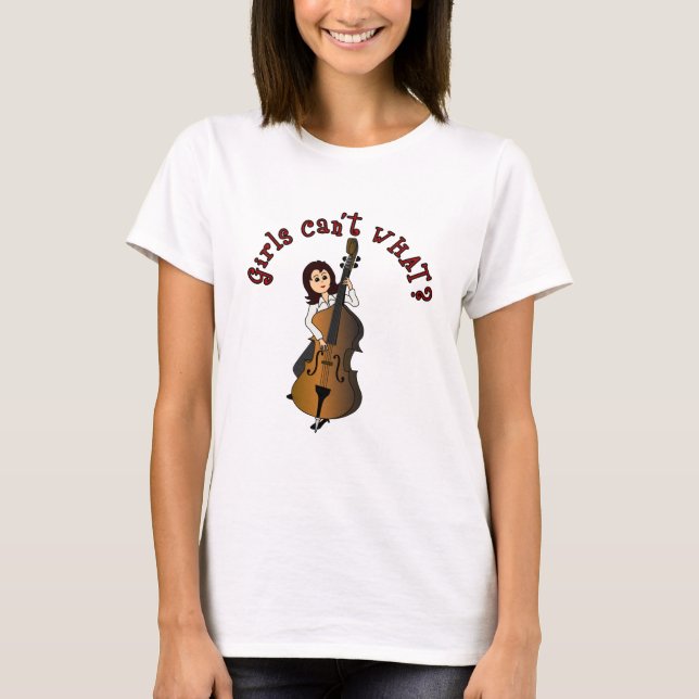 Upright String Double Bass Girl T-Shirt (Front)