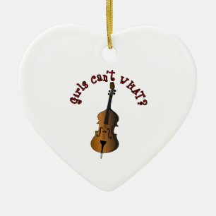 Upright String Double Bass Player Ceramic Tree Decoration