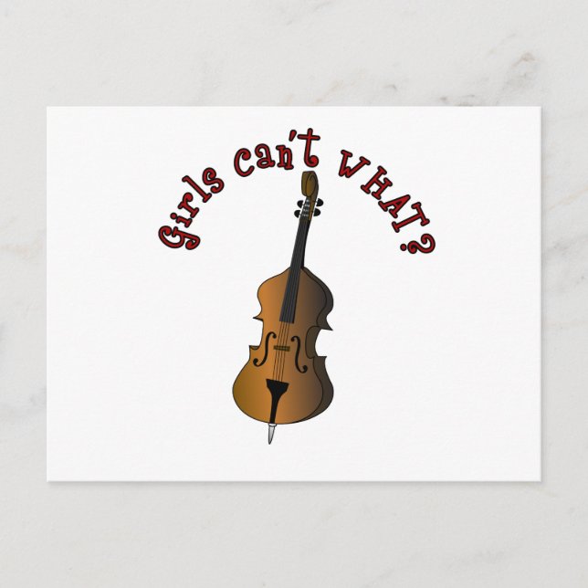 Upright String Double Bass Player Postcard (Front)