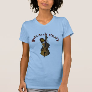 Upright String Double Bass Player Woman T-Shirt