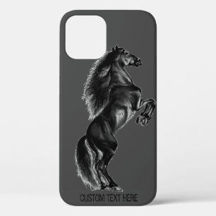 Upright Wild Horse iPhone Case with Custom Text